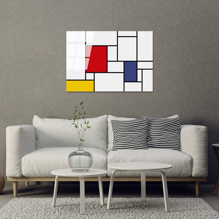 Wallity Cuadro Decorativo de Vidrio Templado Piet Mondrian 70 x 100 cm Wallity Cuadro Decorativo de Vidrio Templado Piet Mondrian 70 x 100 cm